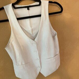 Linen white Vest Blazer